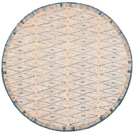 Safavieh 7 x 7 ft. Aspen 808D Hand Tufted Round Area Rug; Gold & Rust APN808D-7R